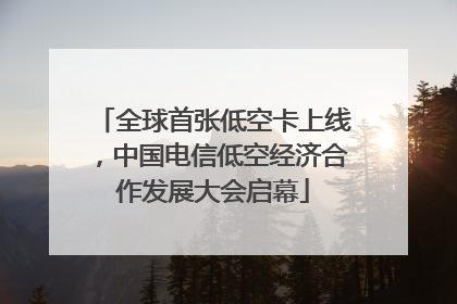 全球首张低空卡上线，中国电信低空经济合作发展大会启幕